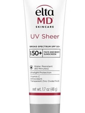EltaMD UV Sheer SPF 50+ Sunscreen Tube - White and Red Accents